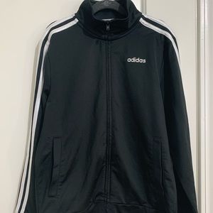 adidas black and white zip up jacket
